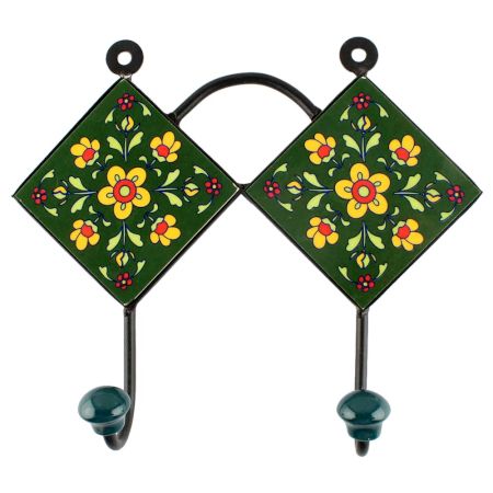 Yellow Tiny Flower CEramic Tile Hook